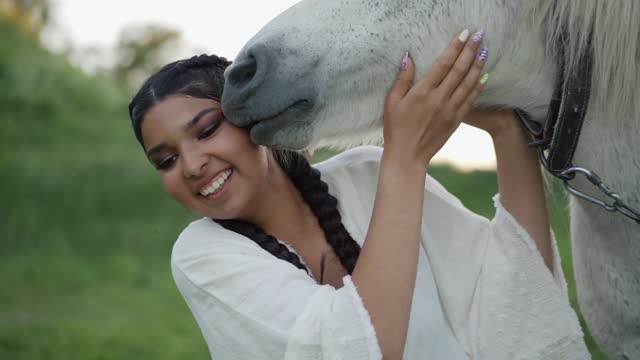 petting the horse