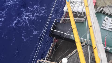 View from the mast of a sailboat