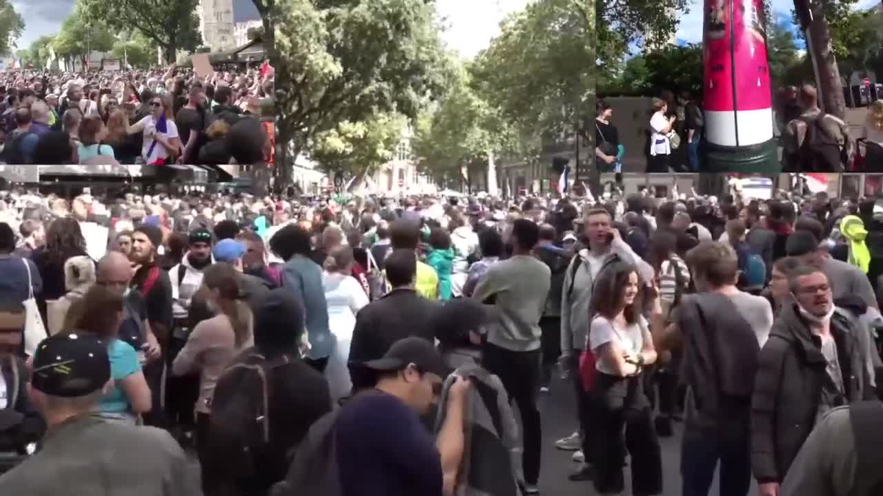 MASSIVE Protest In Paris Against Macron's Vax Passports & Covid Lockdowns