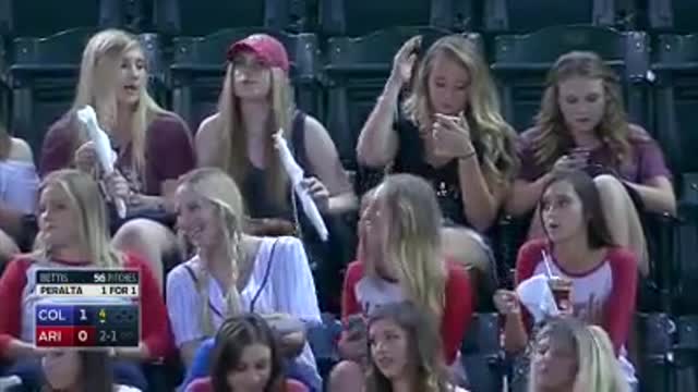 Baseball game selfies