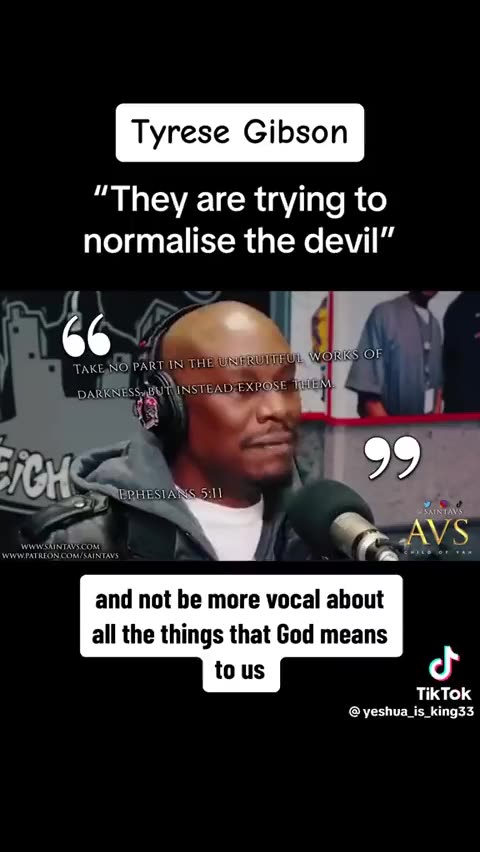 Tyrese Gibson Speaks On The Devil Being Normalized In Holywood