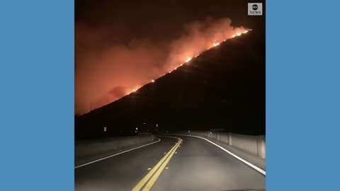 Wildfire burns near California coast l ABC News.