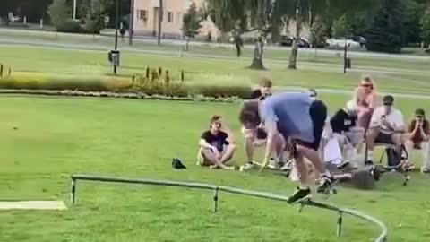 Skateboarding in the park