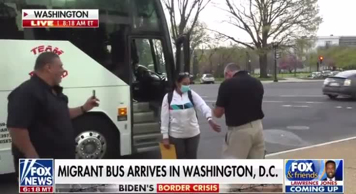 Gov. Abbott follows through, drops off bus of illegals for Biden in DC