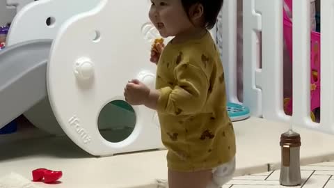 an exciting baby