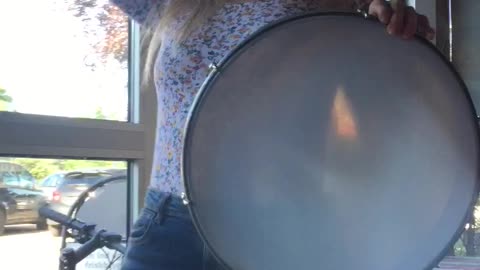Belly dance improvisation - Girl playing instruments