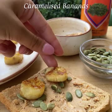 "Satisfy Your Sweet Cravings: Indulge in the Deliciousness of Banana Caramel Toast!"