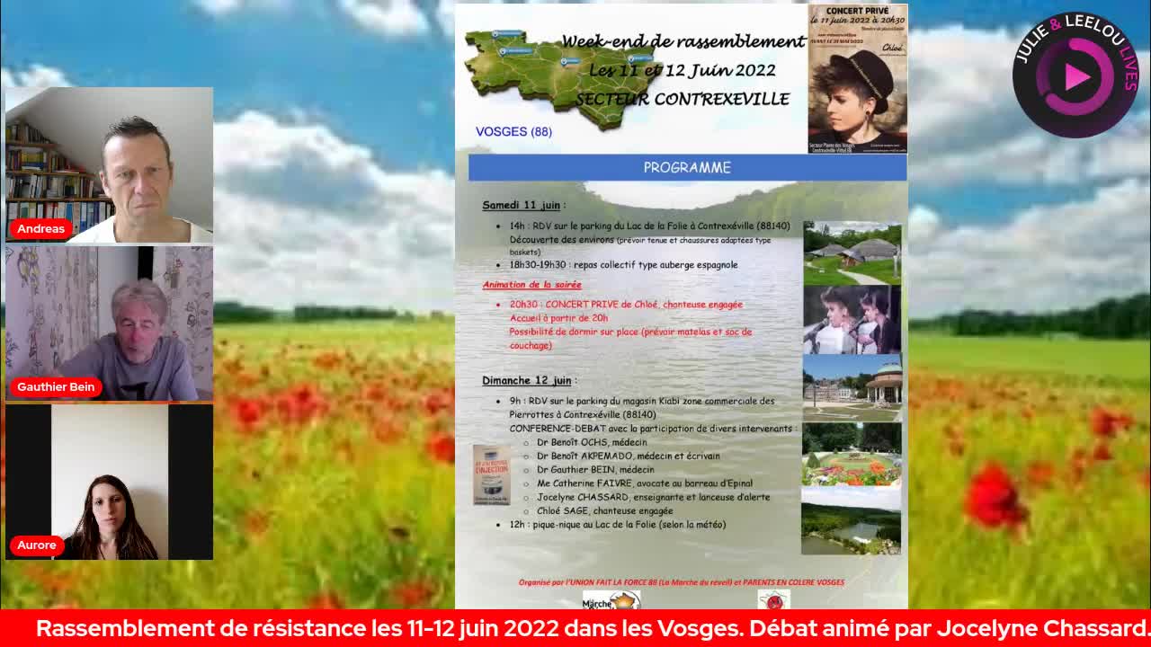 11-12 juin 2022 à Contrexéville : rassemblement de résistance dans les Vosges avec Jocelyne