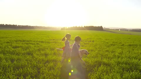 kids and dog