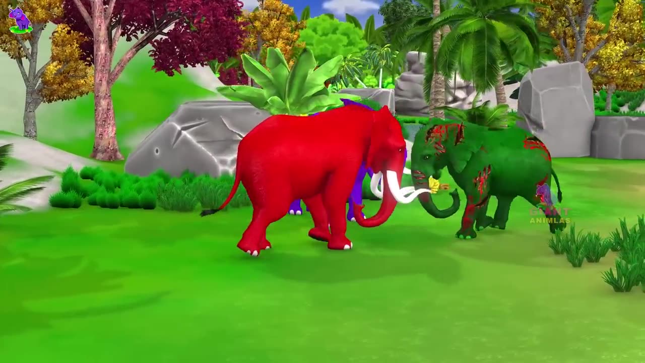 5 Elephant vs 3 loon fight Turn into zombies best cartoon video