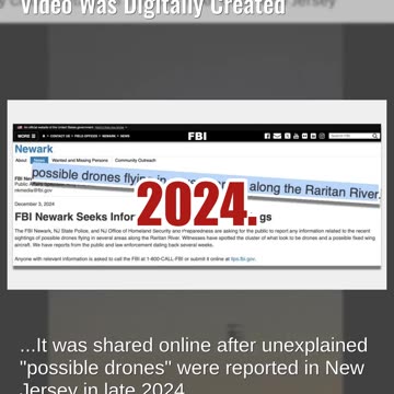 Fact Check: Video Does NOT Show Real 'Drone Over' New Jersey -- Video Was Digitally Created