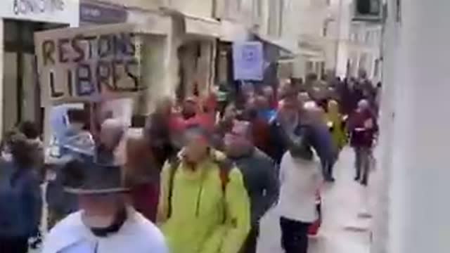 Perigueux, France vaccine passport protest Nov. 27, 2021