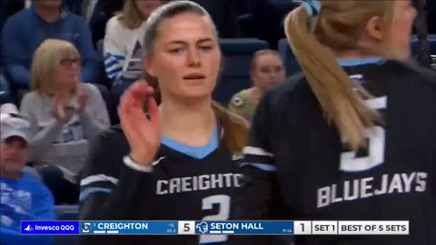 Creighton Bluejays rock the court! #NCAAWVB @CreightonVB