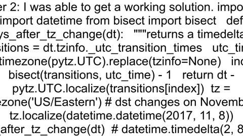 How do I get the day daylight savings changes for a given timezone in Python