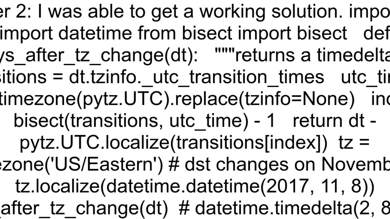 How do I get the day daylight savings changes for a given timezone in Python