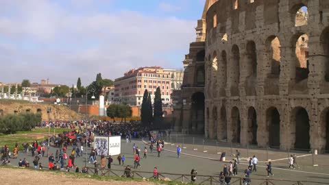 Tourists Outside Colosseum