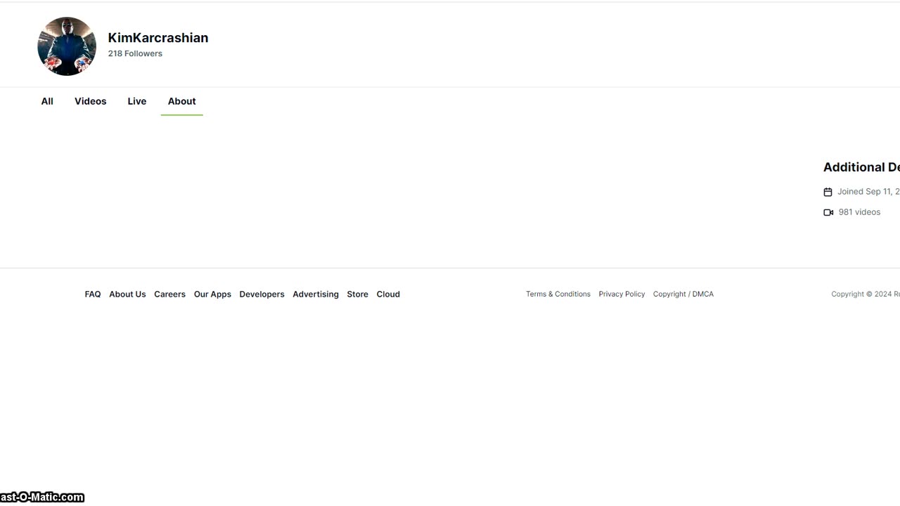 980 videos and 218 followers