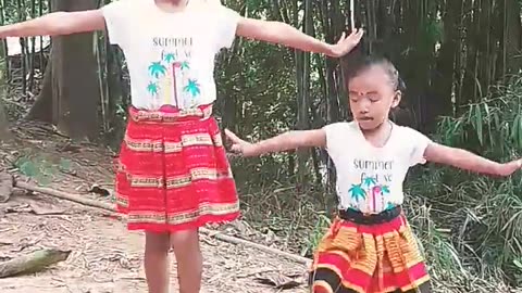 Dancing two sisters indian girls
