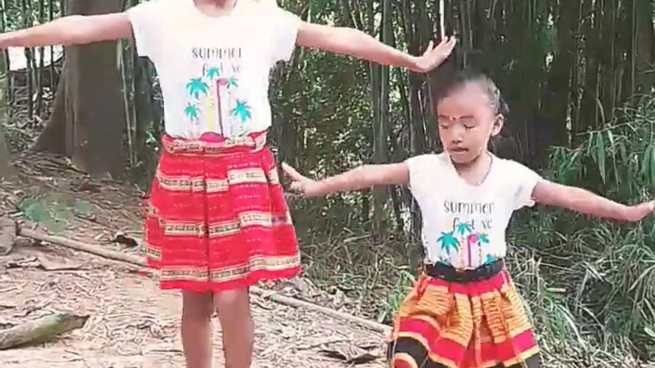 Dancing two sisters indian girls