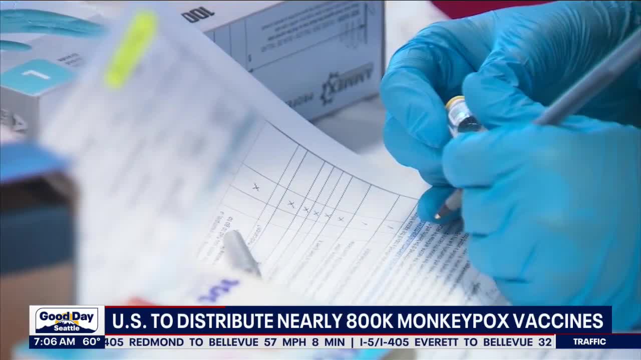 U.S. to distribute nearly 800,000 monkeypox vaccines | FOX 13 Seattle