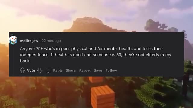 At what age do you consider someone to be elderly