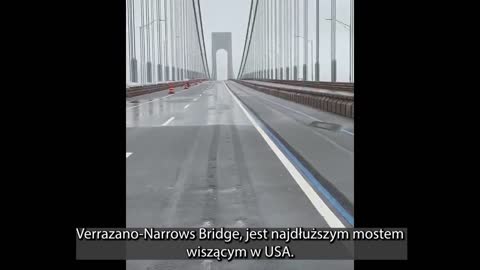 Wstrząsający film | Most Verrazano-Narrows w NY kołyszący się i jęczący podczas silnego wiatru