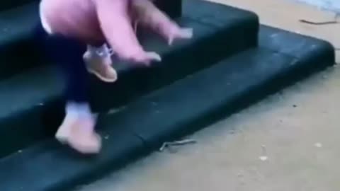 Cute girl doing stunt
