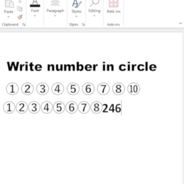 Write Number In Circle in Microsoft Word