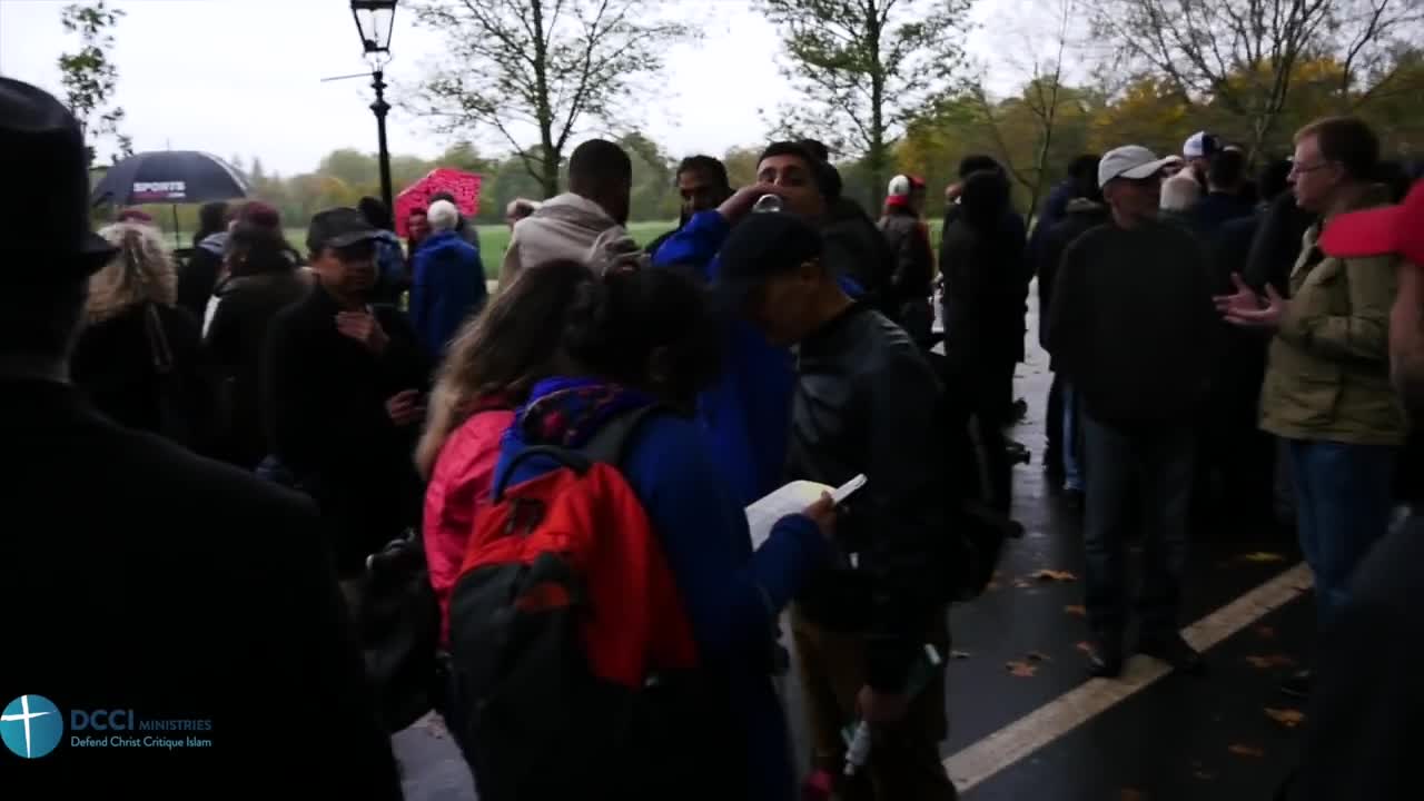 Muslim questions but doesn't want to hear the answer. DCCI Speakers Corner