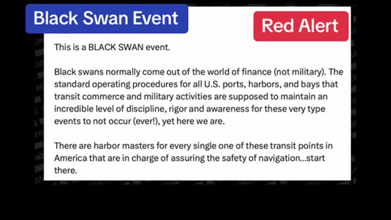 Black Swan Event: Baltimore Bridge Collapse March 2024