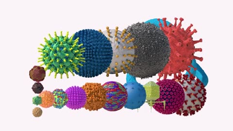 Virus vs. Mask - Size Comparison 3D (Cloth and Surgical Mask)