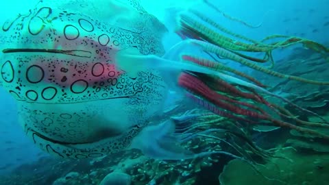 Jellyfish is a rare sight especially in deep waters.