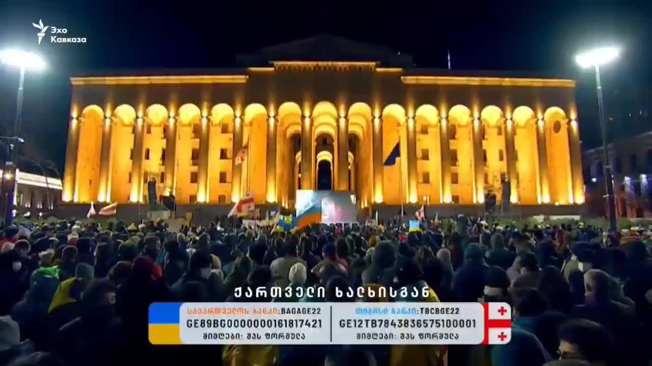 Thousands rally in Tbilisi in support of Ukraine