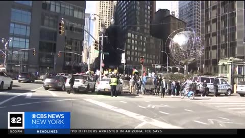 President Joe Biden arrives in NYC, prompting protests and gridlock