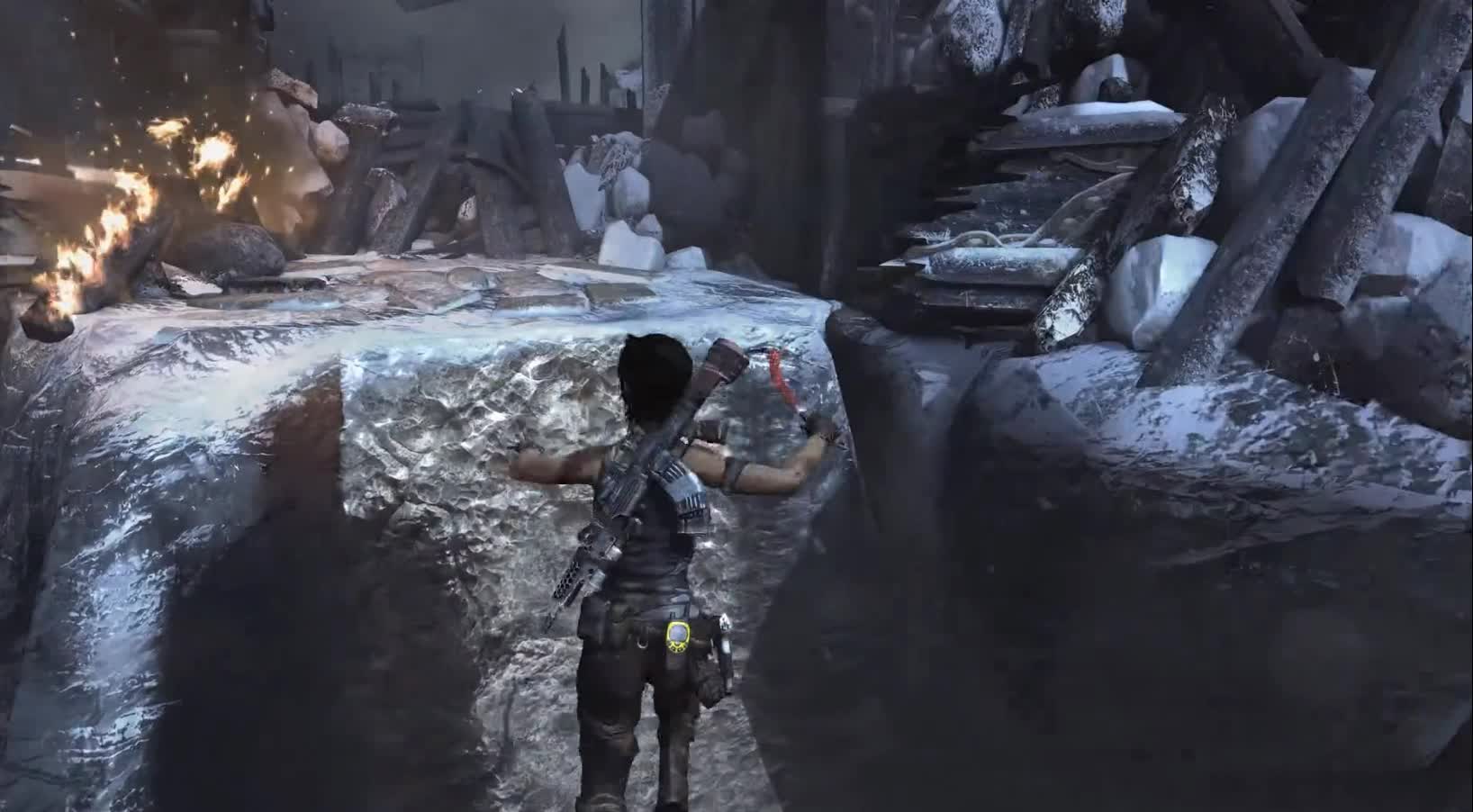When it falls under the water, the submerged stones are revealed