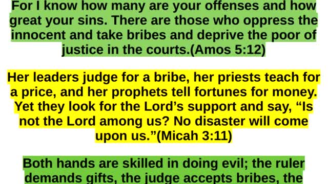 Do not take bribes