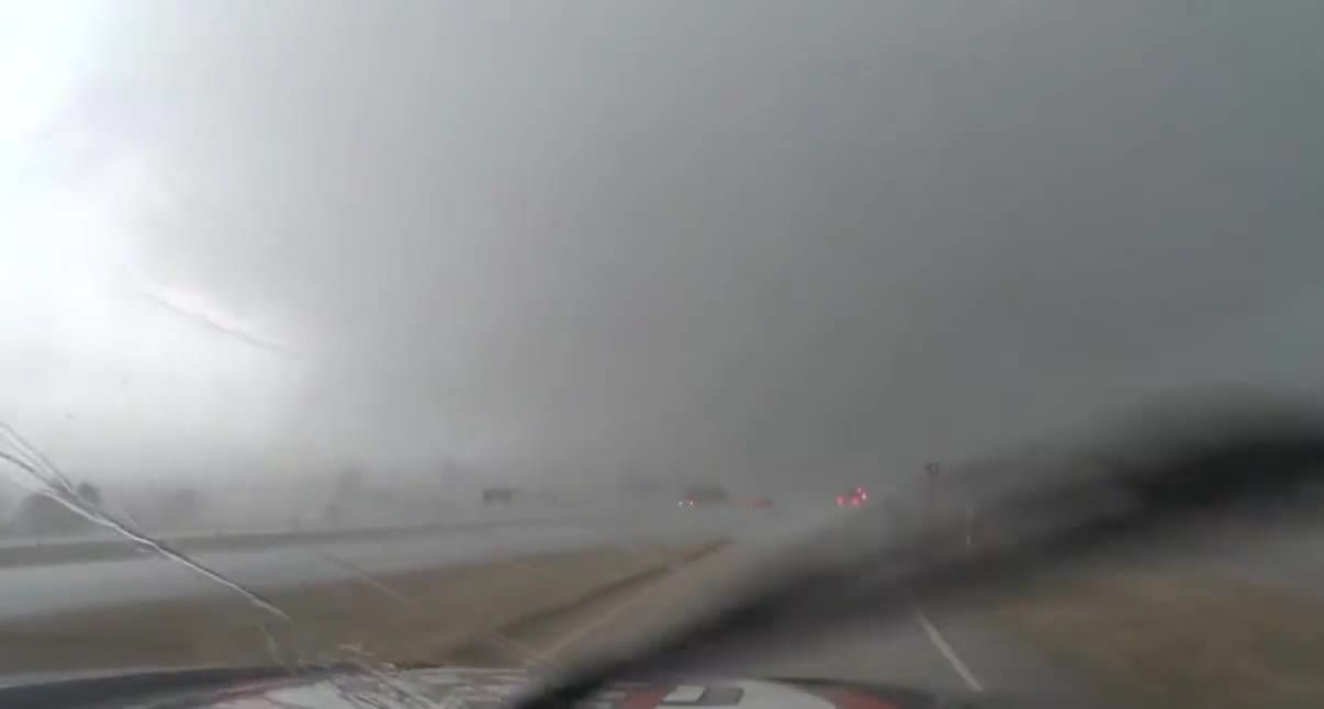 Large tornado southeast of Bowie, TX Mar 21, 2022