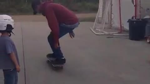 Sk8ing in backyard.