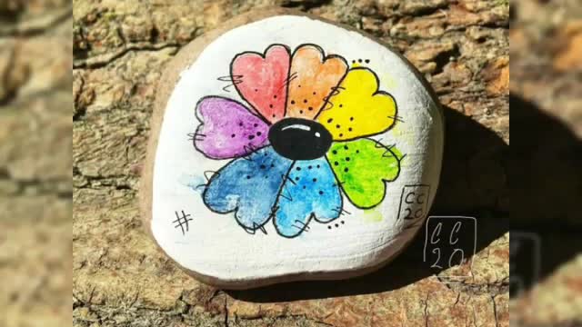 cute pebble painting designs simple stone craft