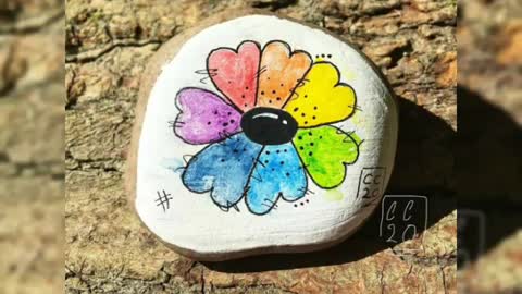 cute pebble painting designs simple stone craft
