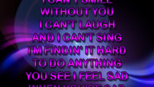 kbkaraokeking Can't Smile Without You (manilow)