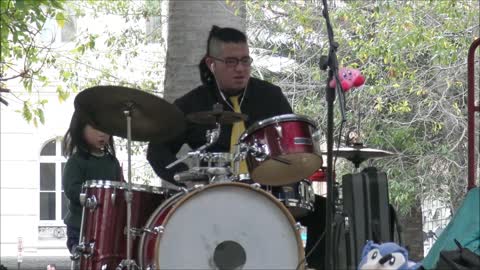 Jazztick drummer in action in Santiago, Chile