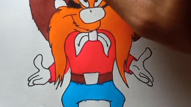 How to draw a cartoon (yosemite sam) character?