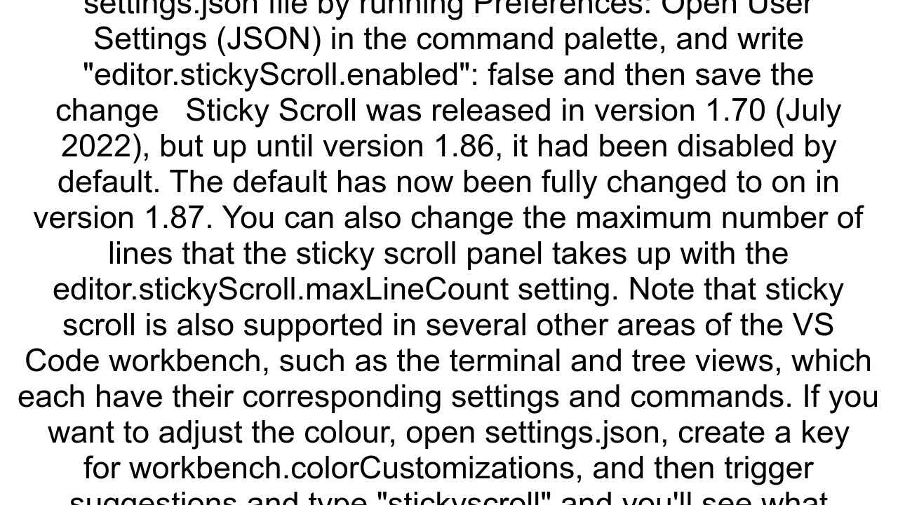 VS Code 186 line of code started following me in split at top of screen as I scroll Why