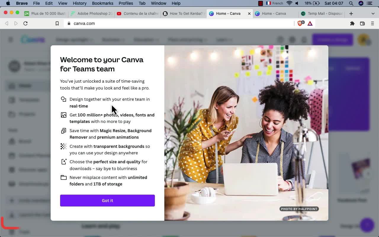 Get one month CANVA PRO free