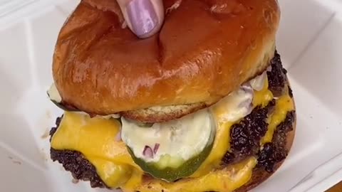 THE FAMOUS WALLACE DOUBLE CHEESEBURGER from At The Wallace in Harlem, NYC!