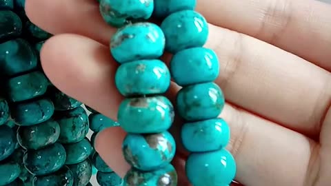 Smooth Turquoise Roundels Beads 10mm Gemstone DIY Jewelry Making