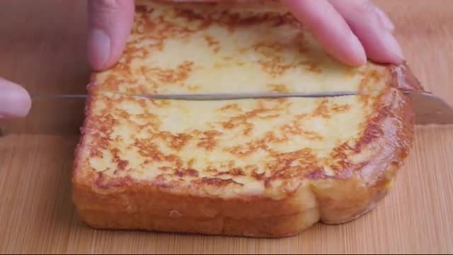 Make hotel French toast at home: strawberry jam toast/egg cheese toast