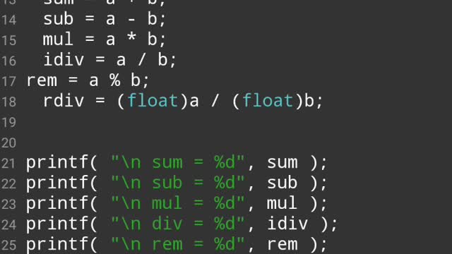 C programming simple calculator code