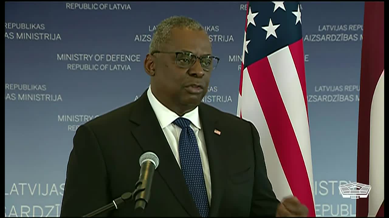 Secretary of Defense Lloyd J. Austin III, Latvian Counterpart Hold News Conference